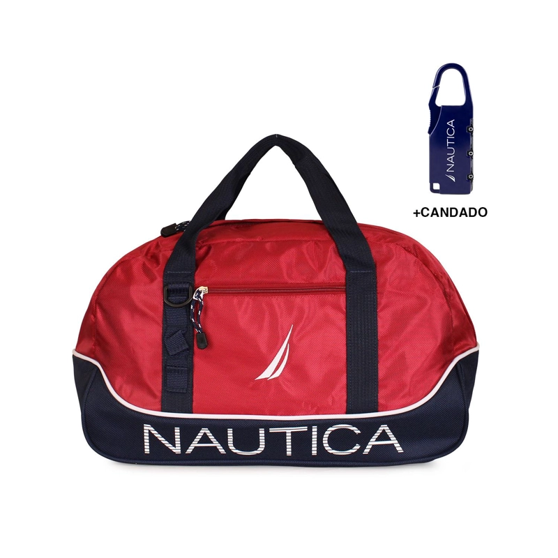 BOLSO DE VIAJE NAUTICA MANNAR S ROJO + CANDADO - 1