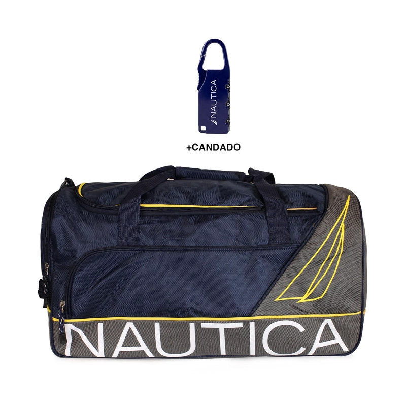 BOLSO DE VIAJE NAUTICA MANNAR M AZUL + CANDADO - 1