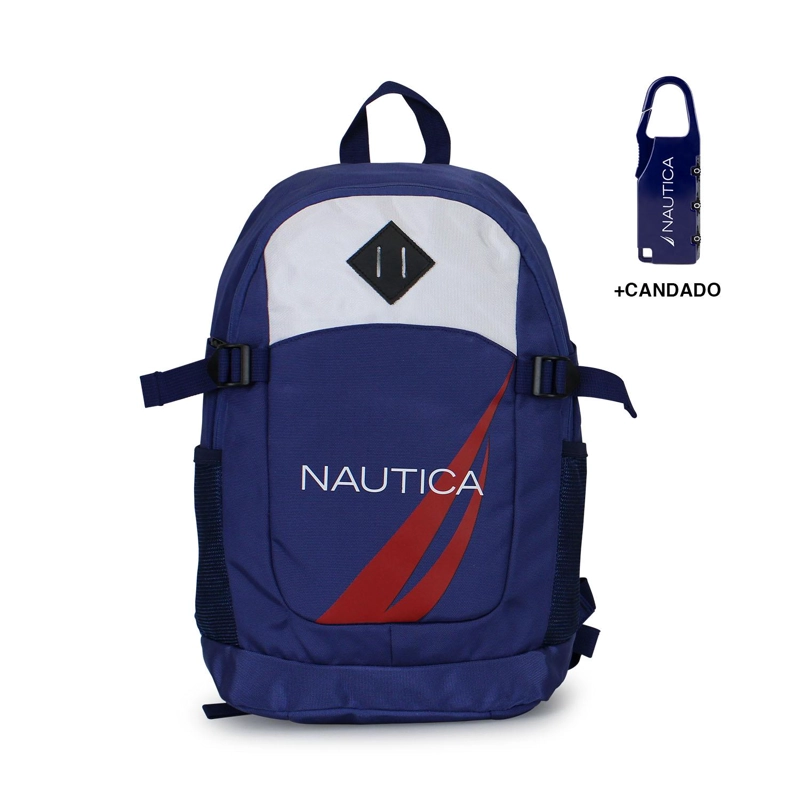 MOCHILA ATLAS AZUL NAUTICA + CANDADO - 1