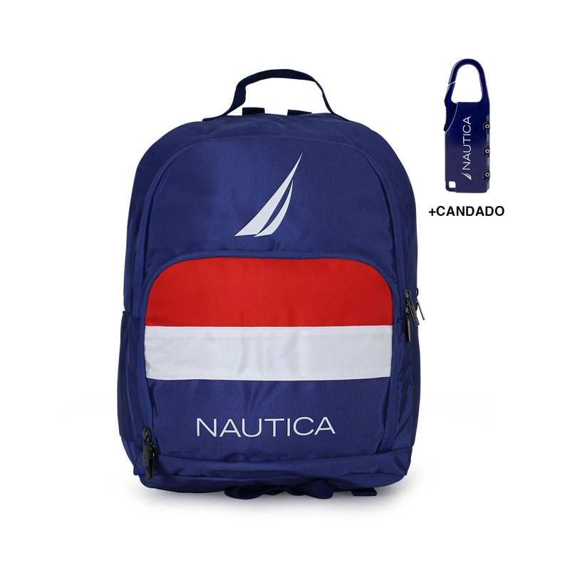 MOCHILA POLUX AZUL NAUTICA + CANDADO - 1