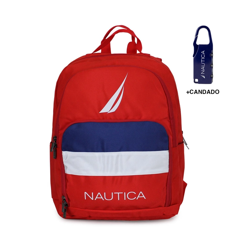 MOCHILA POLUX ROJA NAUTICA + CANDADO - 1