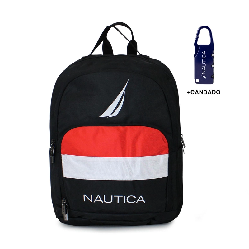 MOCHILA POLUX NEGRA NAUTICA + CANDADO - 1