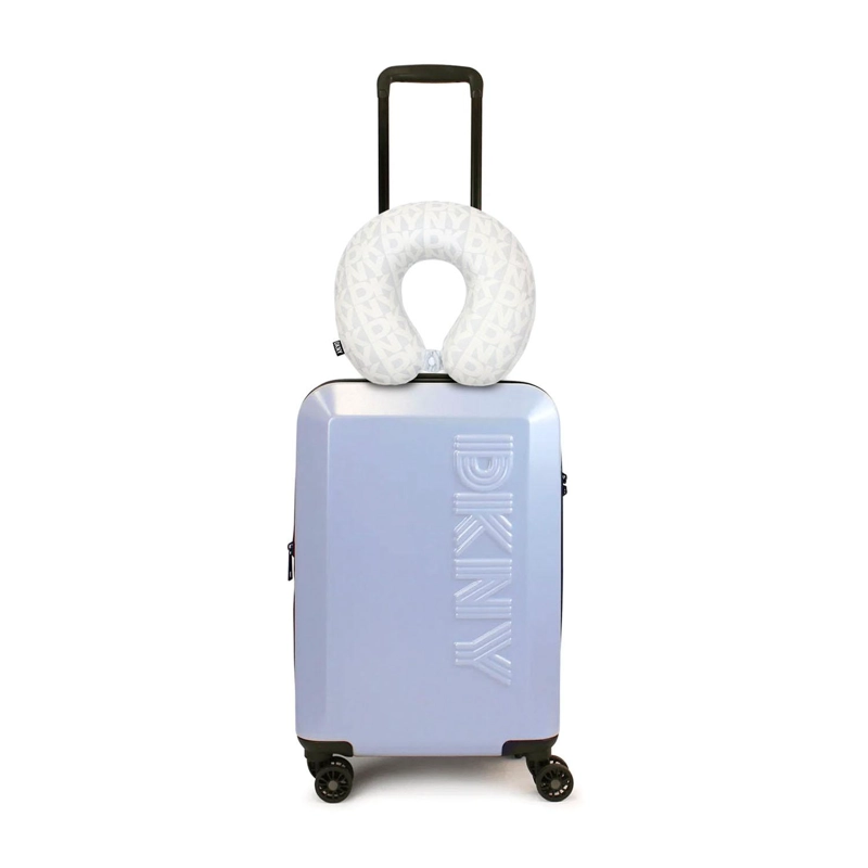 PACK MALETA CABINA 10KG DKNY BEVELED CELESTE + ALMOHADA DE VIAJE MEMORY FOAM - 1