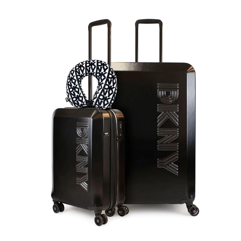 PACK 2 MALETAS DKNY BEVELED S+L NEGRA + ALMOHADA DE VIAJE MEMORY FOAM - 1
