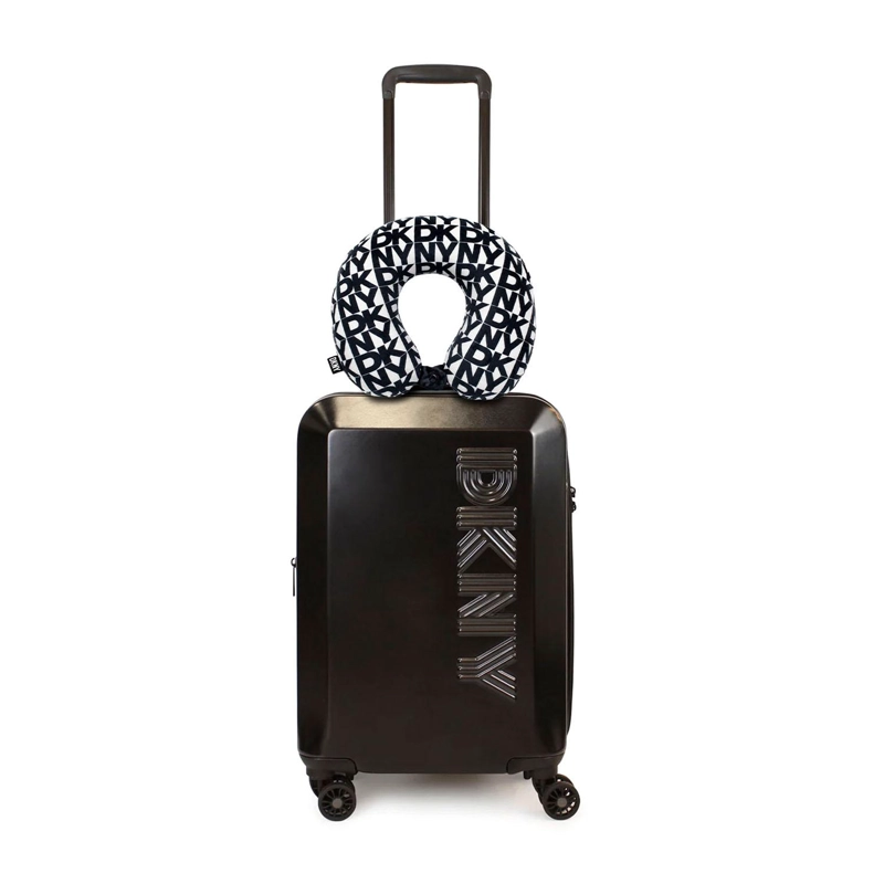 PACK MALETA CABINA 10KG DKNY BEVELED NEGRA + ALMOHADA DE VIAJE MEMORY FOAM - 1