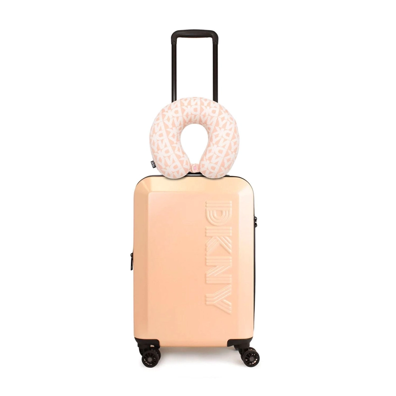 PACK MALETA CABINA 10KG DKNY BEVELED ROSADA + ALMOHADA DE VIAJE MEMORY FOAM - 1