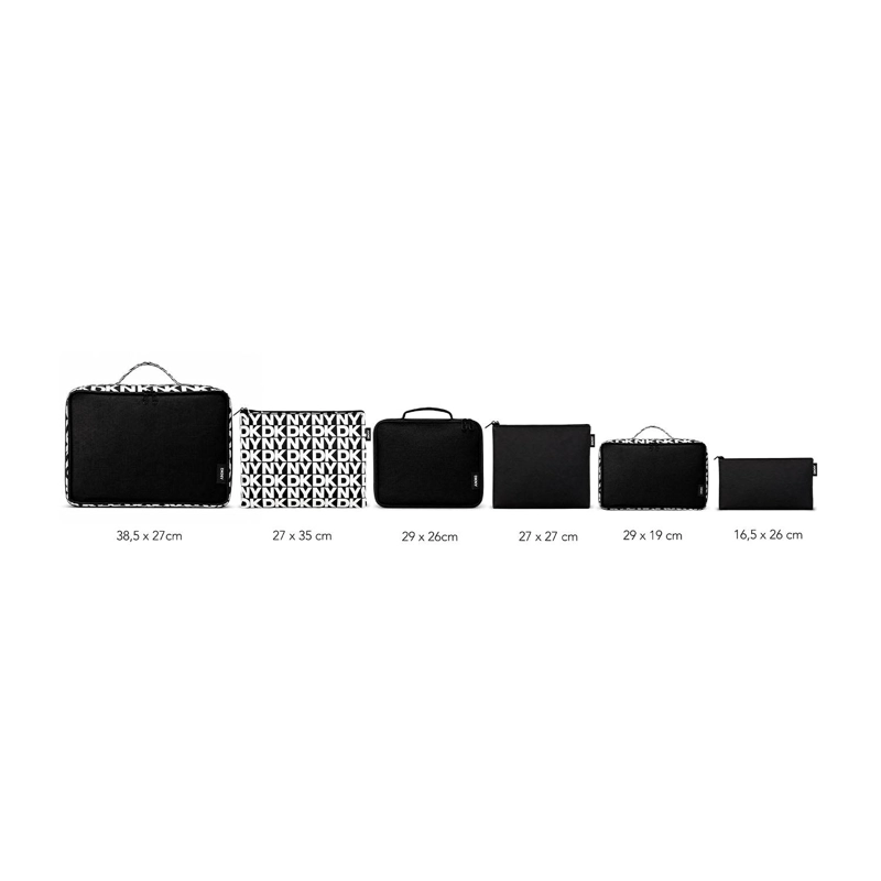 SET 2 MALETAS DKNY BEVELED S+L NEGRA + ALMOHADA + ORGANIZADOR 6 PIEZAS - 3