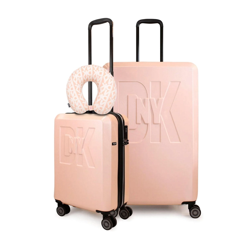 PACK 2 MALETA S+L SOHO ROSADA + ALMOHADA DE VIAJE DKNY - 1