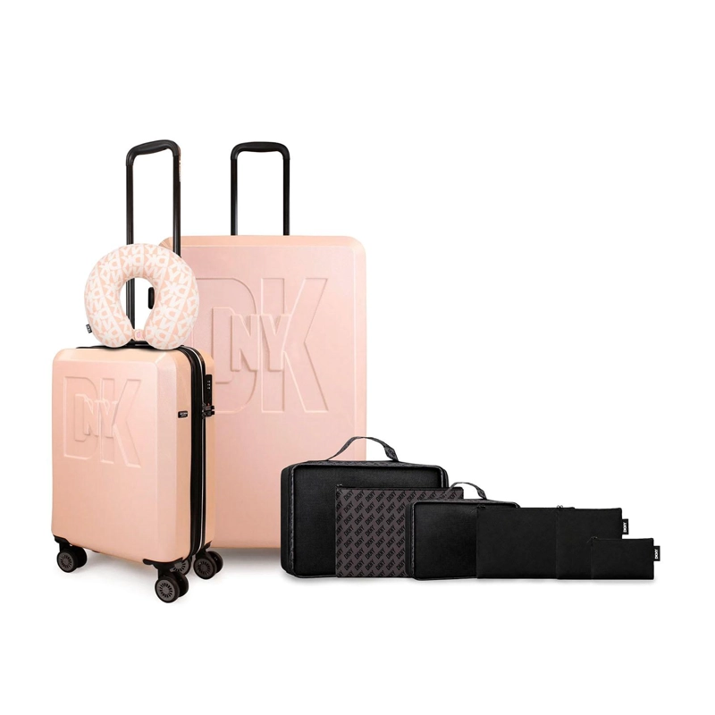 PACK 2 MALETA S+L SOHO ROSADA + ALMOHADA + 6 ORGANIZADORES DE VIAJE DKNY - 1