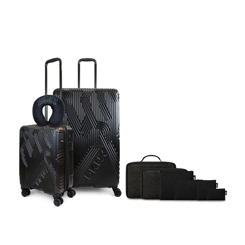 PACK 2 MALETA S+L CITY SCAPE + ALMOHADA + 6 ORGANIZADORES NEGRO DKNY - 1