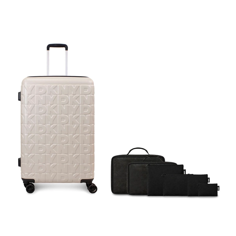 PACK MALETA GRANDE MEGHAN BEIGE + SET ORGANIZADORES DE VIAJE DKNY NEGRO - 1