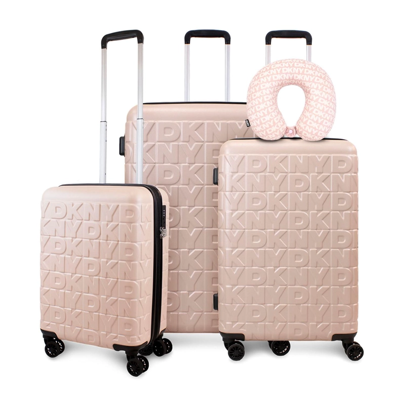 SET MALETAS S+M+L MEGHAN ROSADO + ALMOHADA DE VIAJE DKNY - 1