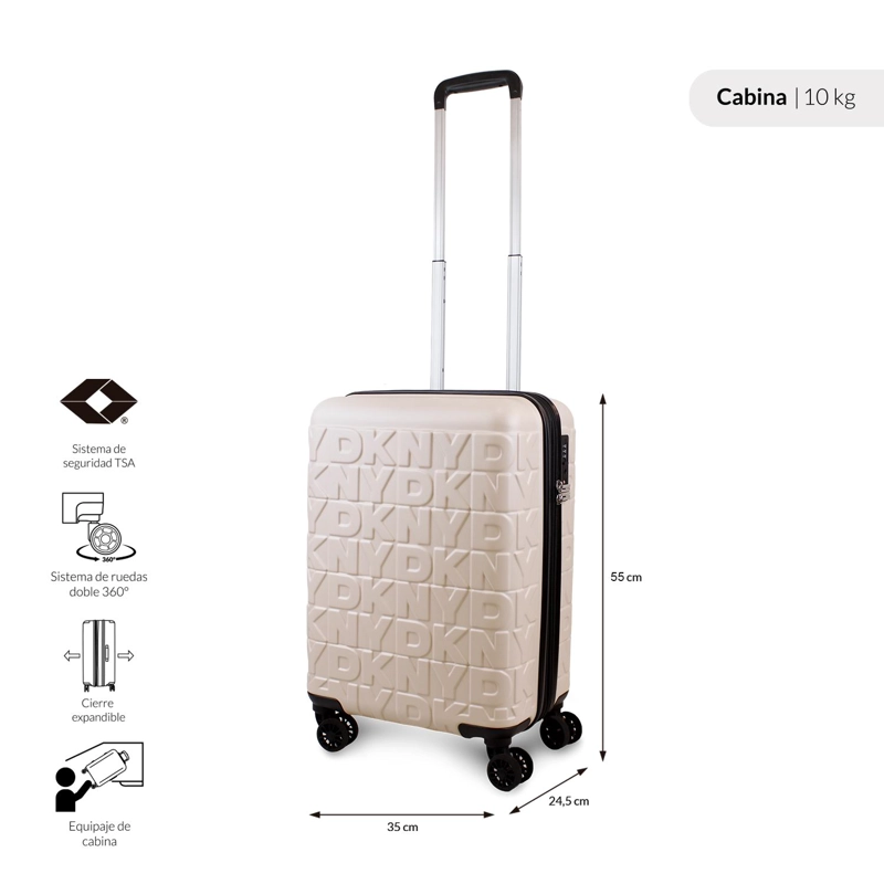 SET MALETAS S+M+L MEGHAN BEIGE + ALMOHADA DE VIAJE DKNY - 4