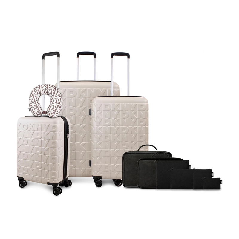 SET MALETAS S+M+L MEGHAN BEIGE + ALMOHADA + ORGANIZADOR DKNY - 1