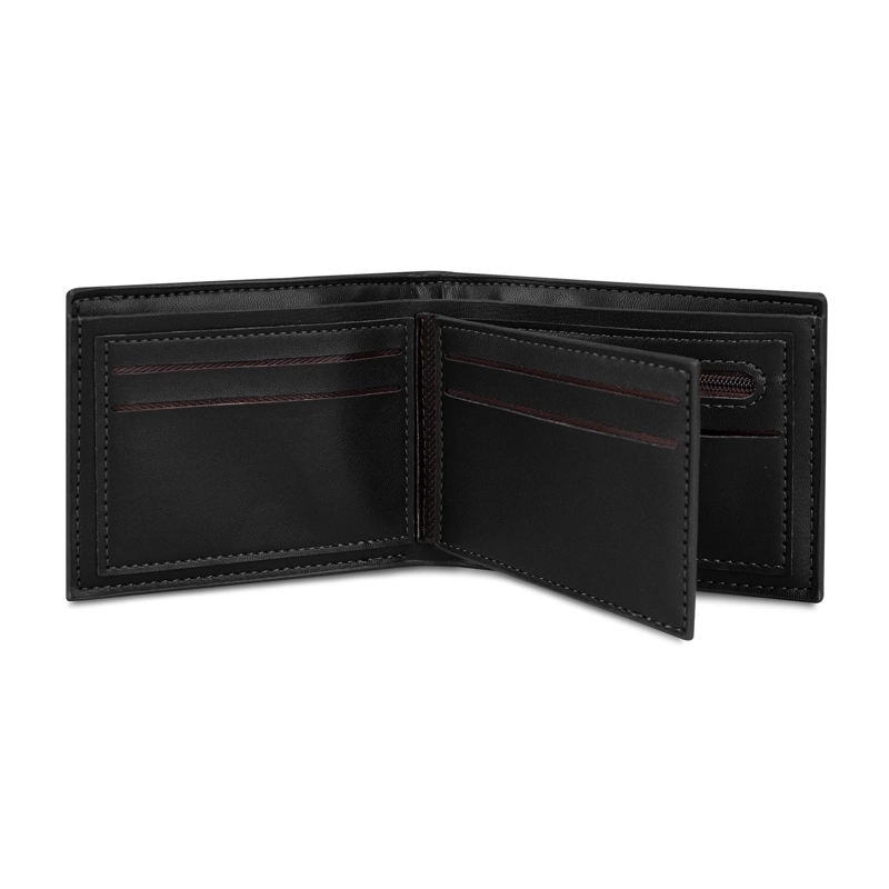 BILLETERA HOMBRE BRUNO NEGRA CON MONEDERO CARVEN PARIS - 6