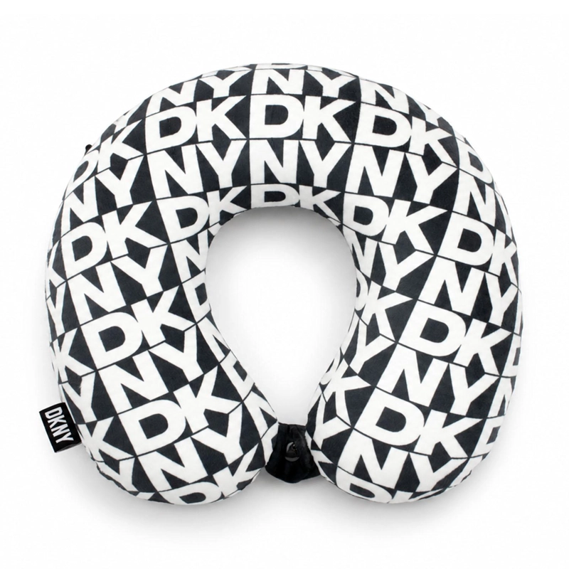 ALMOHADA DE VIAJE MEMORY FOAM DONNA KARAN LETRAS BLANCAS - 3
