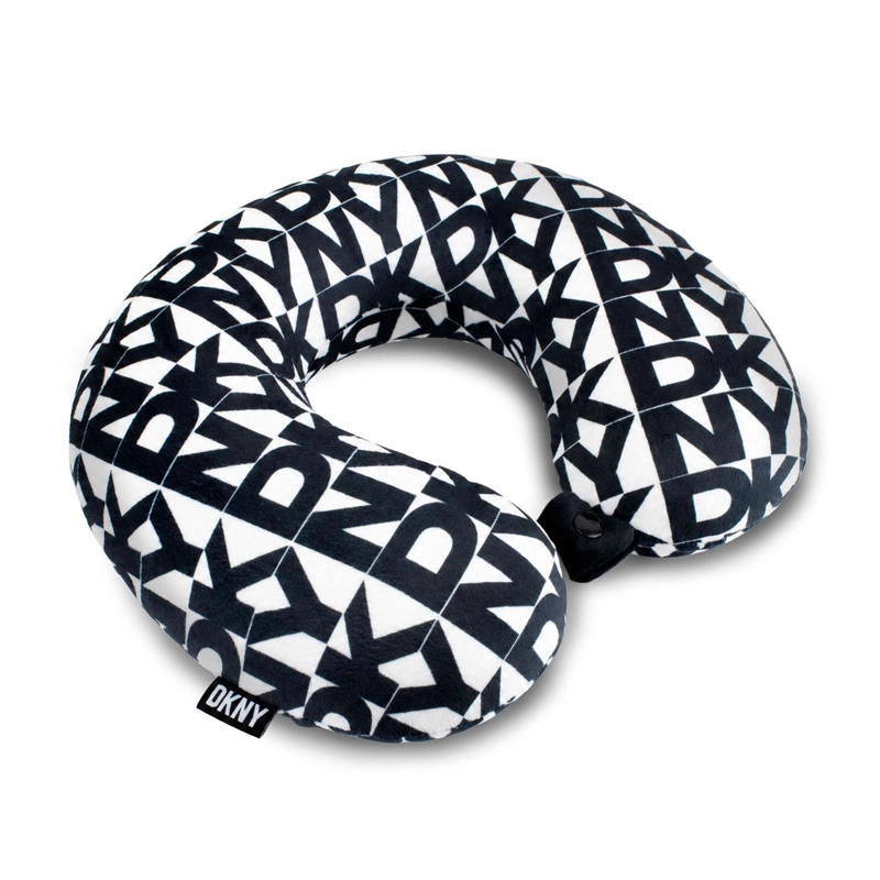 ALMOHADA DE VIAJE MEMORY FOAM DONNA KARAN LETRAS NEGRAS - 2