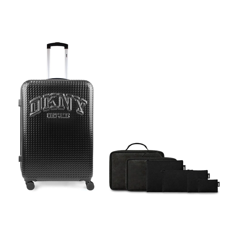 PACK MALETA GRANDE DKNY HOT TOWN NEGRA + 6 ORGANIZADORES DE VIAJE - 1