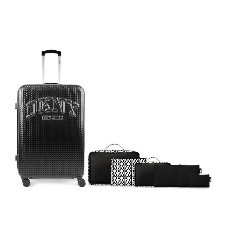 PACK MALETA GRANDE DKNY HOT TOWN NEGRA + SET 6 ORGANIZADORES DE VIAJE - 1