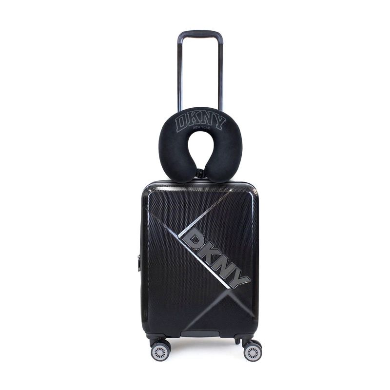 PACK MALETA CABINA 10KG DKNY YOUR CALL NEGRA + ALMOHADA MEMORY FOAM - 1