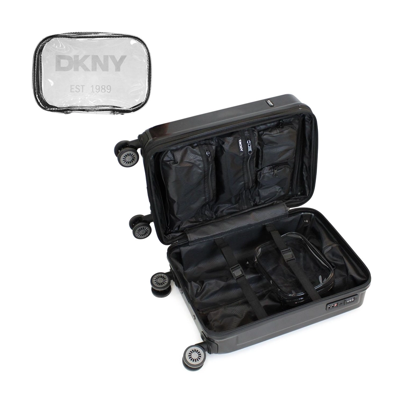 SET 3 MALETAS DKNY YOUR CALL NEGRA + ALMOHADA + 6 ORGANIZADORES WH - 7