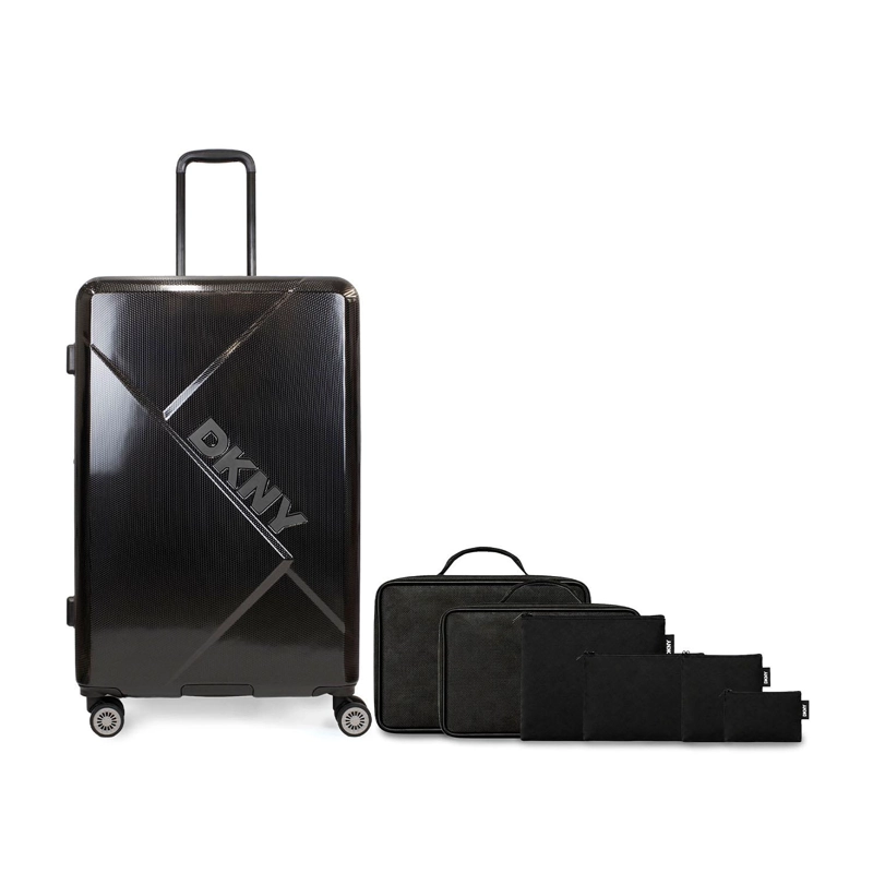 PACK MALETA GRANDE DKNY YOUR CALL NEGRA + 6 ORGANIZADORES DE VIAJE - 1