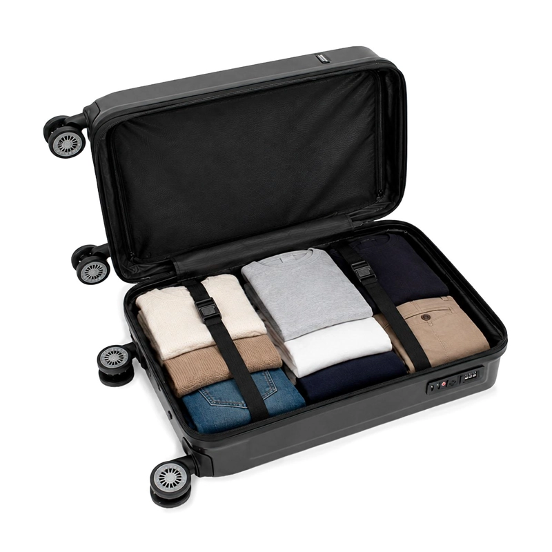 PACK MALETA GRANDE DKNY YOUR CALL NEGRA + 6 ORGANIZADORES DE VIAJE - 6