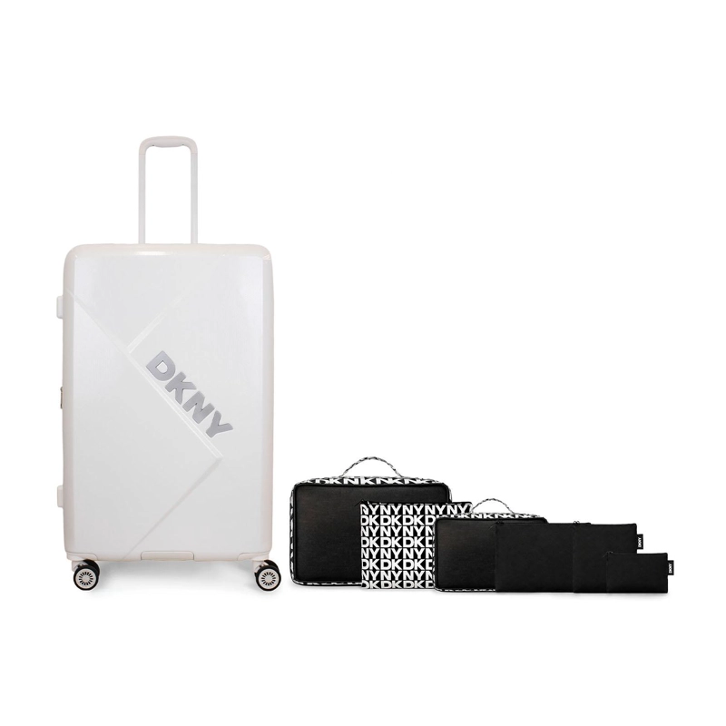 PACK MALETA GRANDE DKNY YOUR CALL BLANCA + 6 ORGANIZADORES DE VIAJE - 1