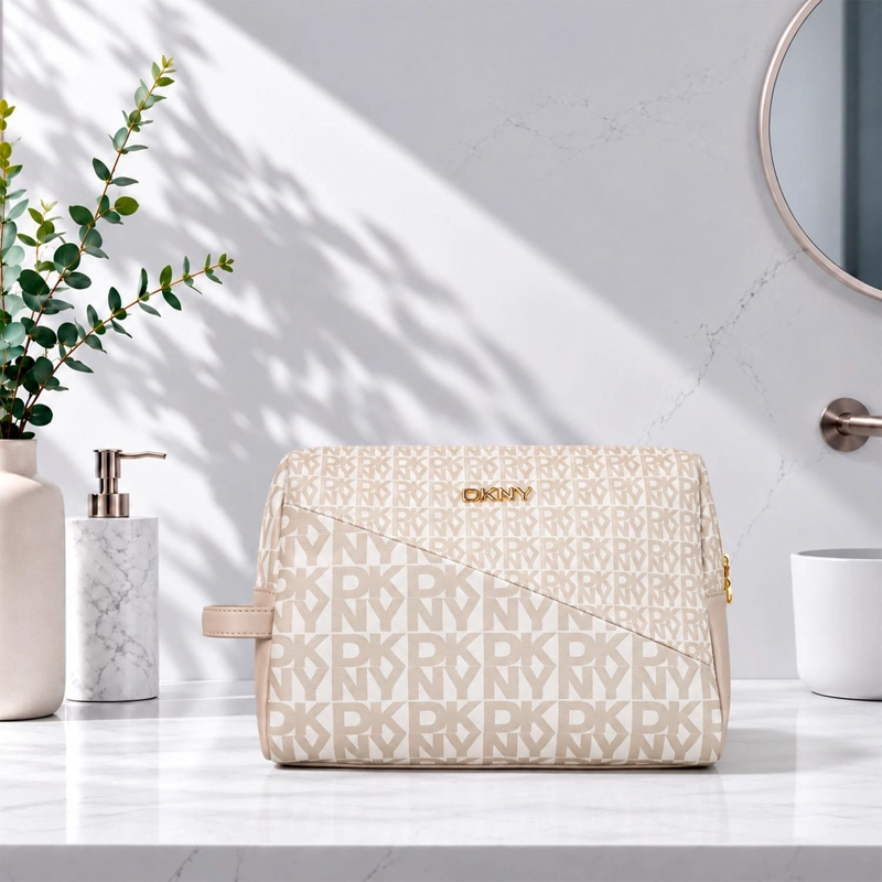 BOLSO DE MANO NECESER DKNY TAYLOR BEIGE MUJER - 1