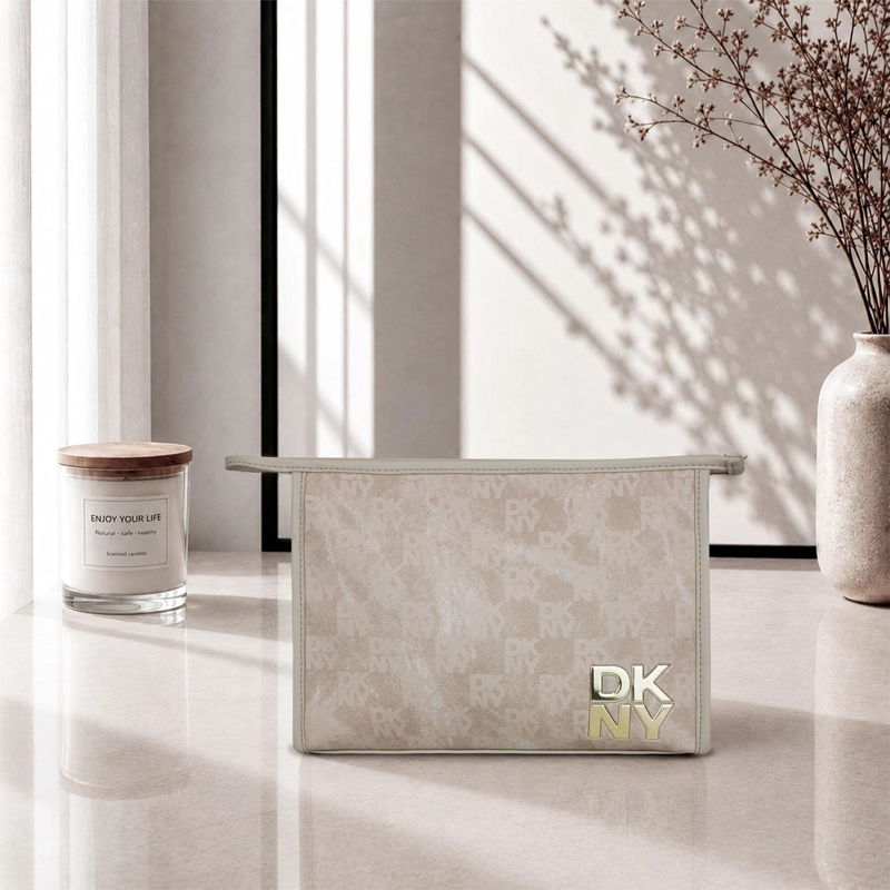 NECESER COSMETIQUERO DKNY WILLA TAUPE MUJER - 1