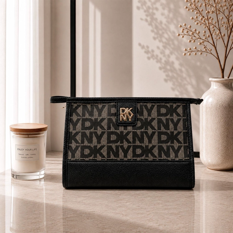NECESER COSMETIQUERO DKNY JOLENE S NEGRO MUJER - 1