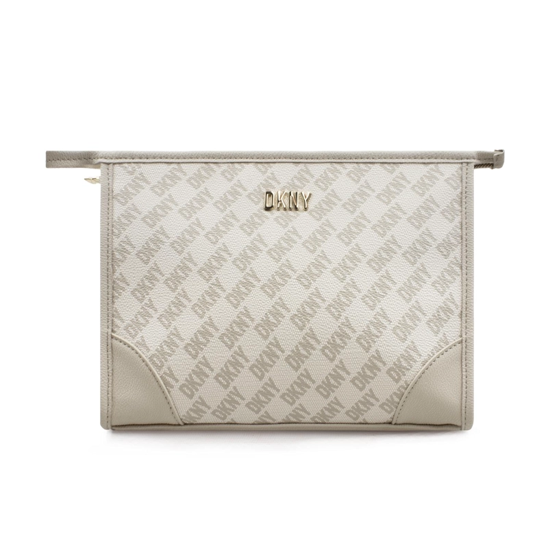 NECESER COSMETIQUERO DKNY SIGNATURE SLANTED S BEIGE MUJER - 2