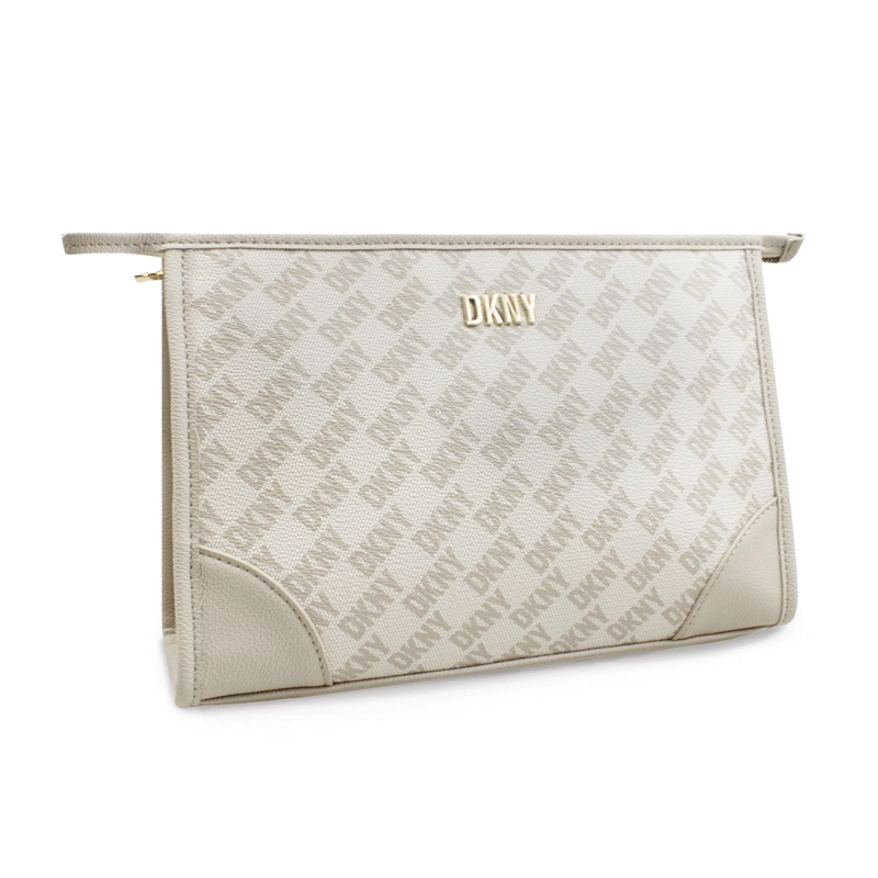NECESER COSMETIQUERO DKNY SIGNATURE SLANTED S BEIGE MUJER - 3