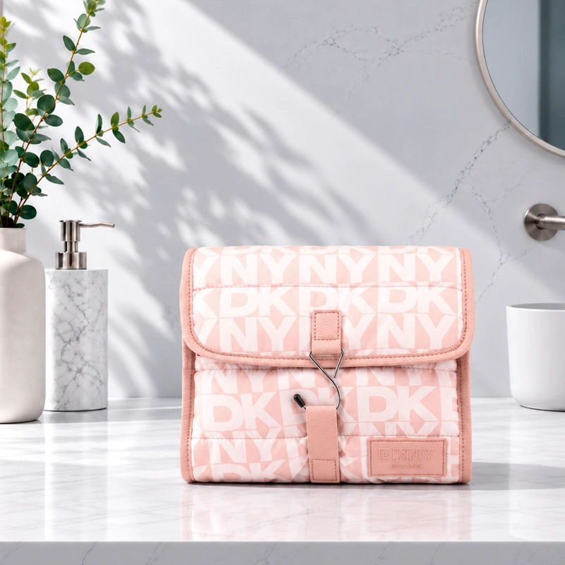 NECESER ORGANIZADOR DKNY SIGNATURE PUFFER ROSADO MUJER - 1