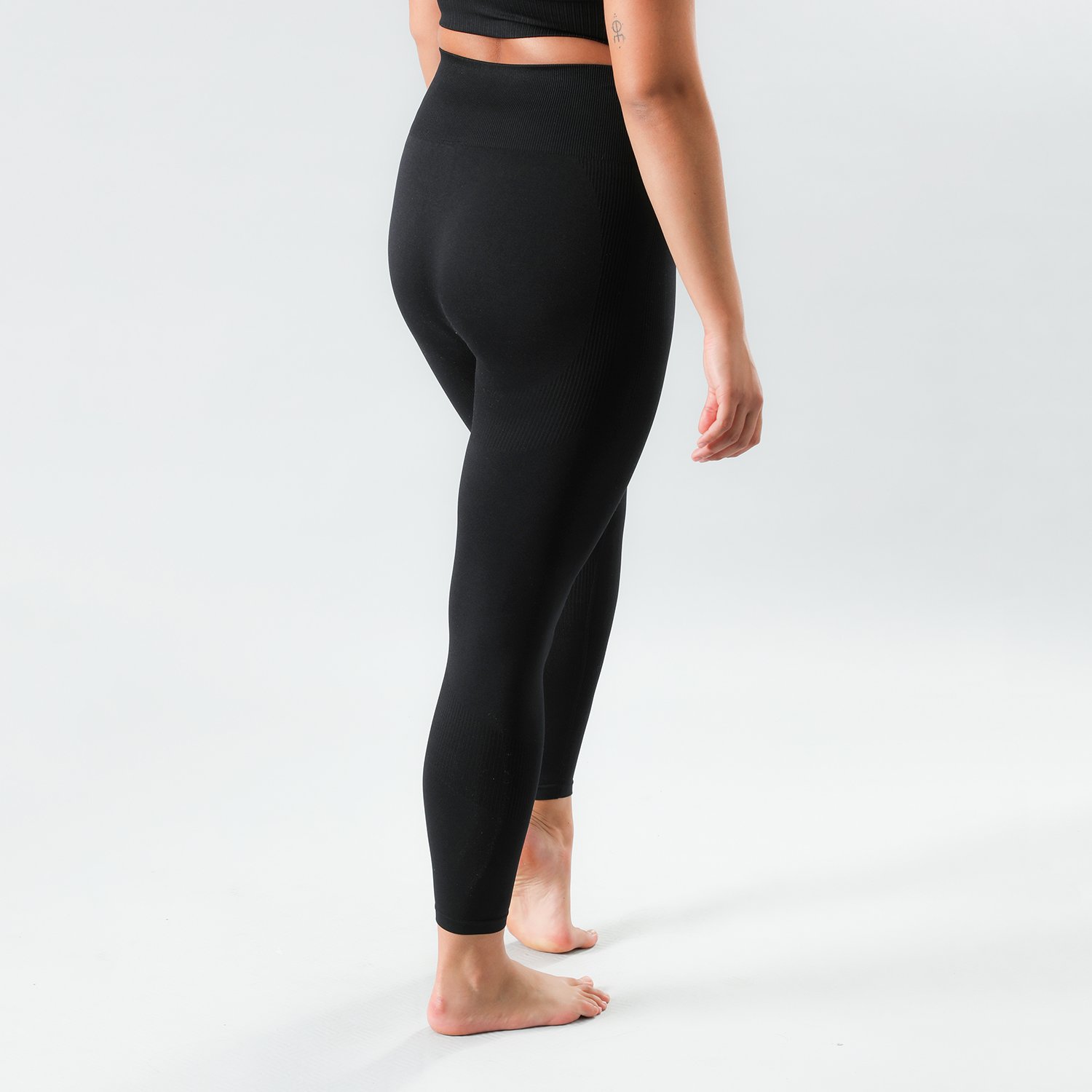 CALZA MUJER FLORES NEGRO 50336 SEAMLESS - 2