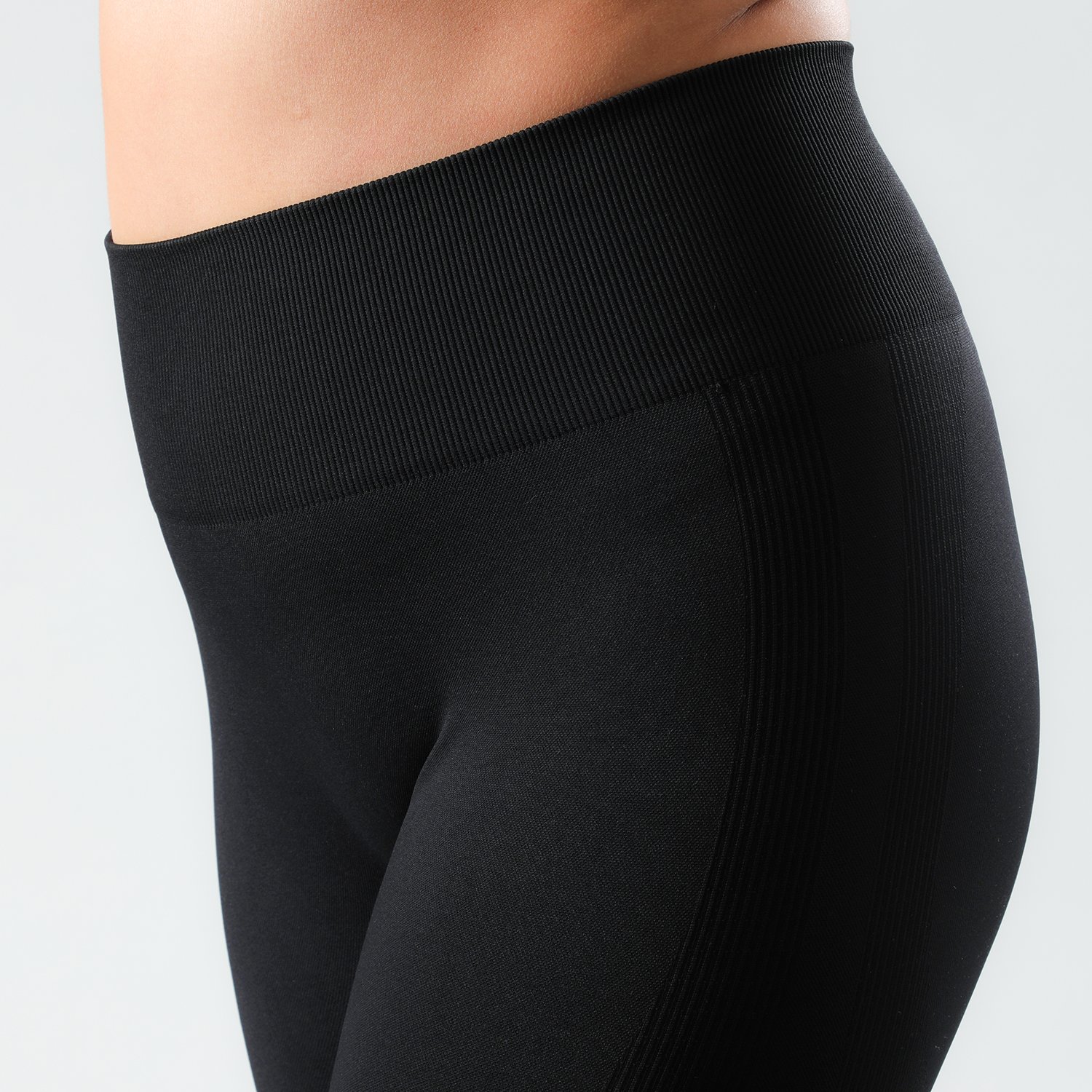 CALZA MUJER FLORES NEGRO 50336 SEAMLESS - 3
