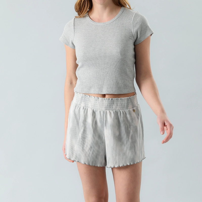 SHORT ALGODÓN MUJER FLORES GRIS 50370 RIB - 2