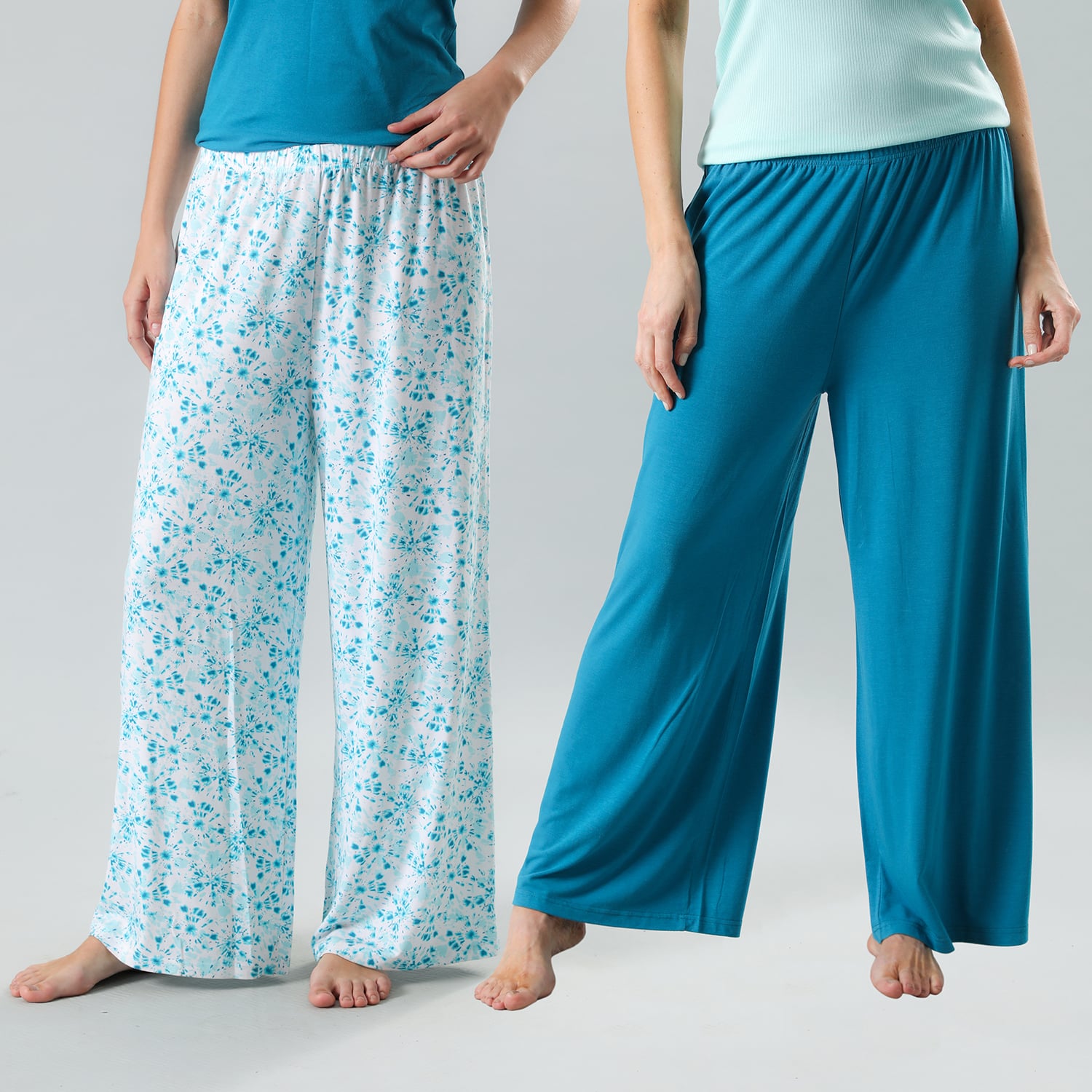 PACK PALAZZO MUJER FLORES CELESTE 33085 - 1