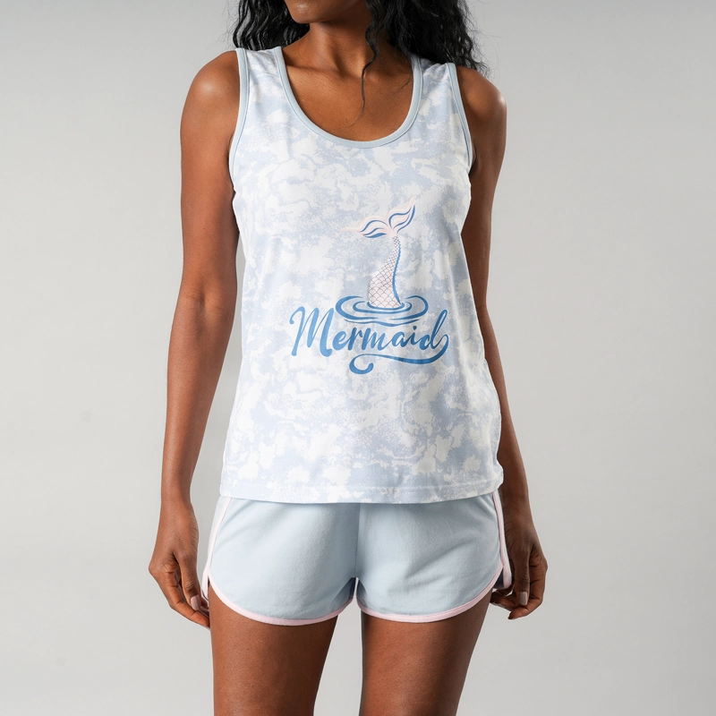 PIJAMAS MUJER FLORES 33555 TOP SIN MANGAS + SHORT - 2
