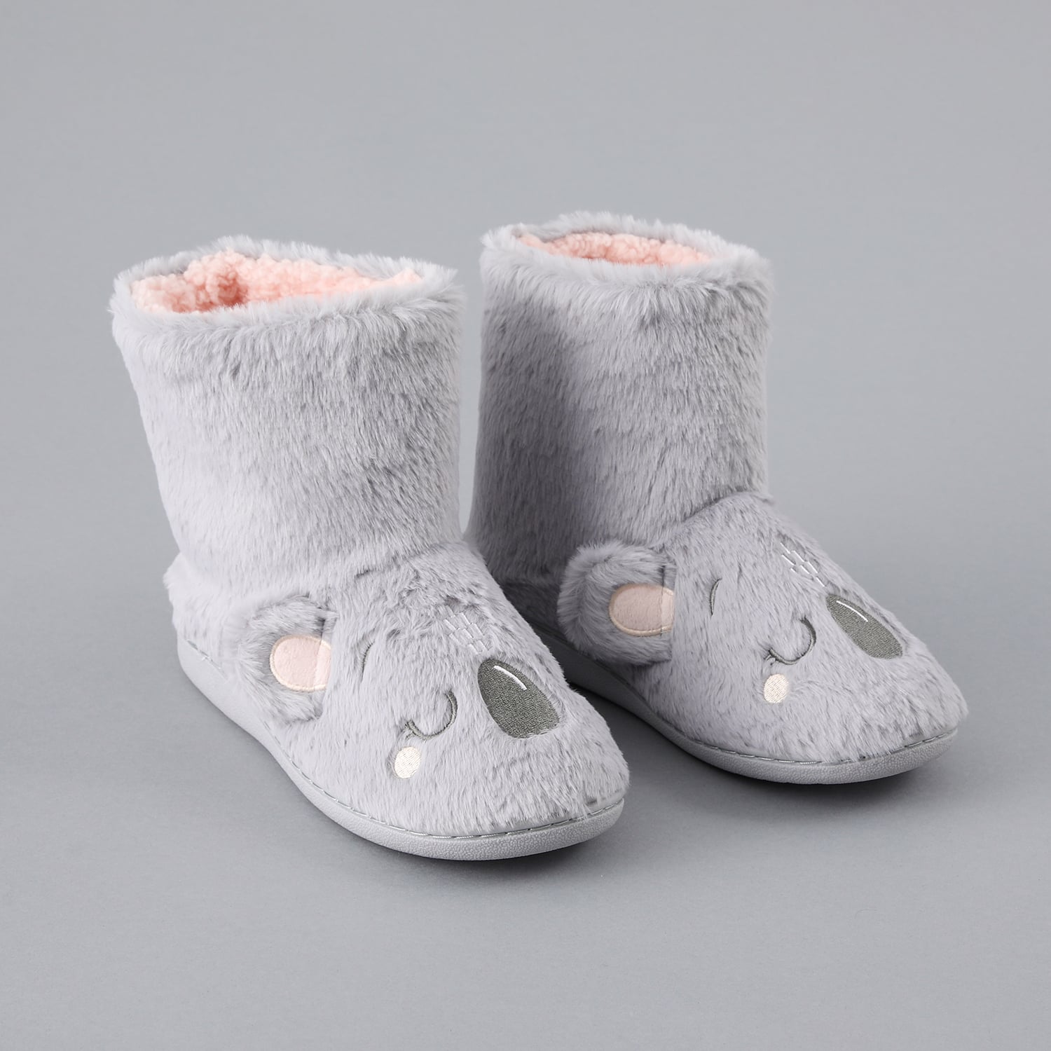 BOTA PANTUFLA ANIMALES MUJER PLATEADO - 1