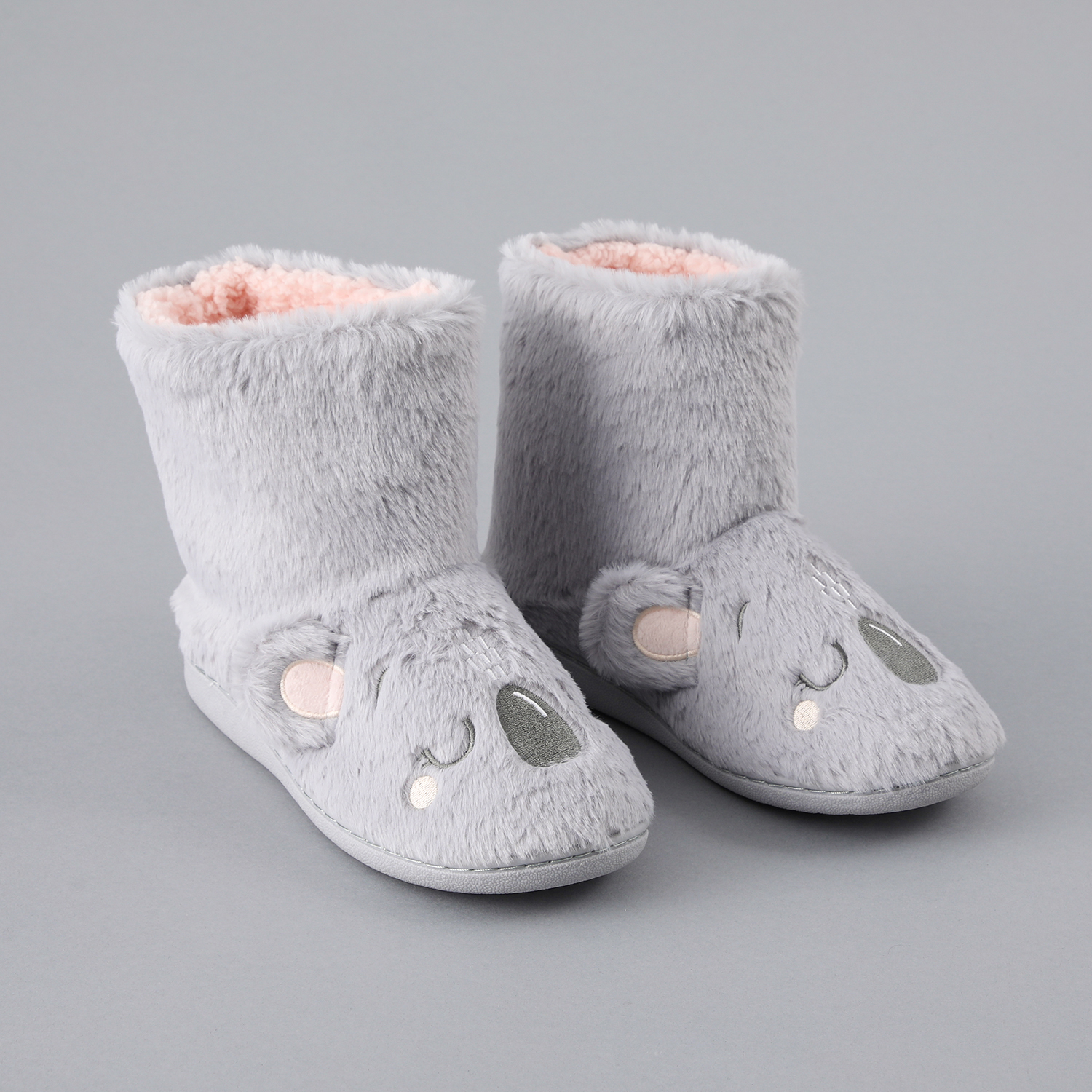 BOTA PANTUFLA ANIMALES MUJER PLATEADO - 1