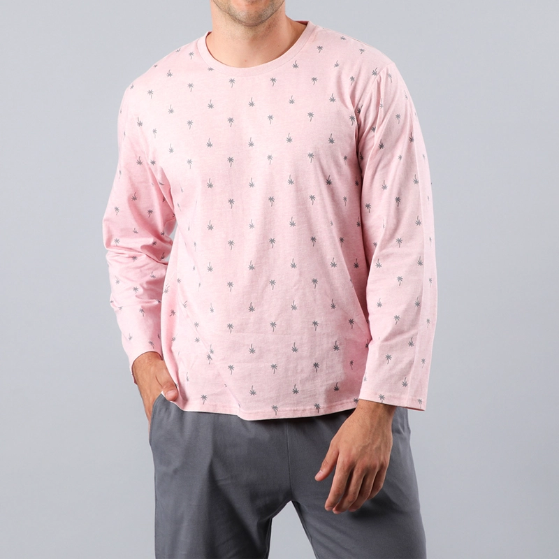 PIJAMA HOMBRE ESCOTE V PLATEADO - 1