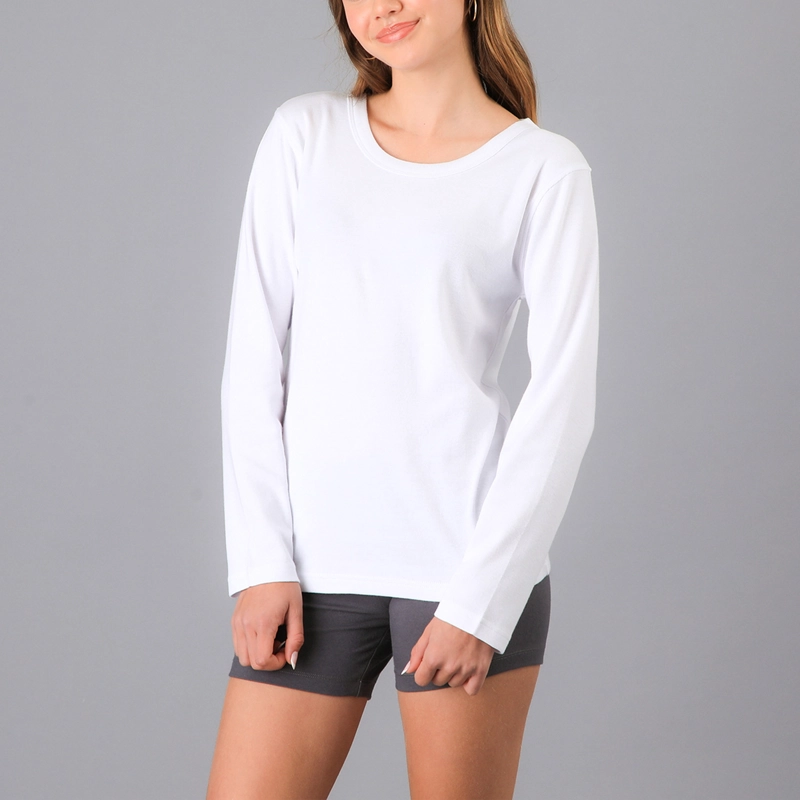 CAMISETA NIÑA CUELLO REDONDO EN COLOR BLANCO - 1