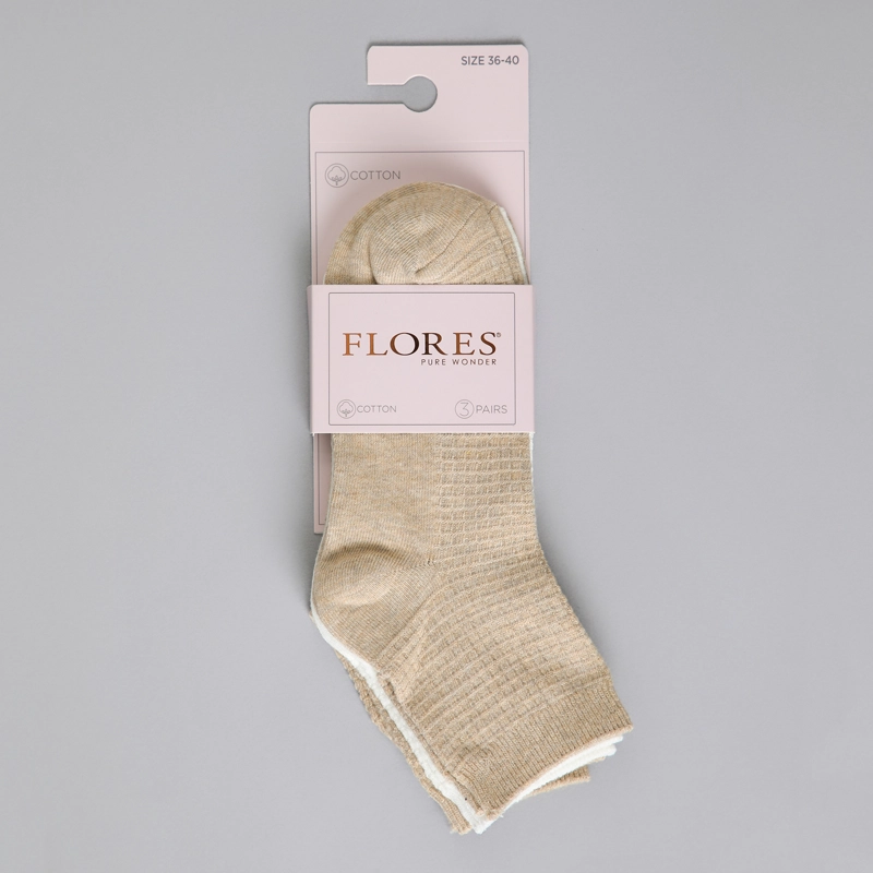 CALCETIN 3X PACK QUARTER FLORES MUJER 50828-202 - 4