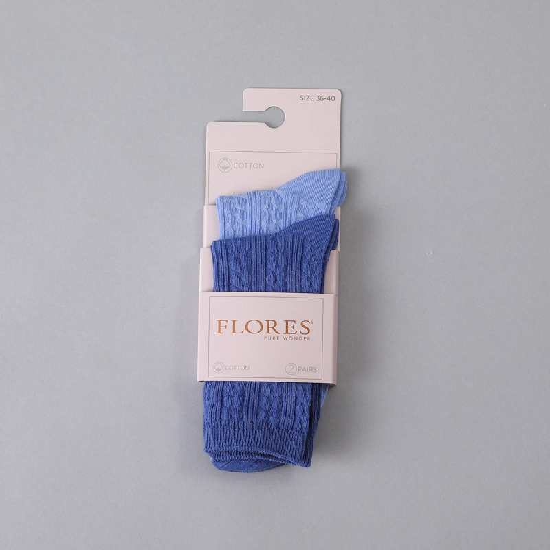 CALCETIN BIPACK MEDIO TRENZAS FLORES MUJER 50837-274 - 2