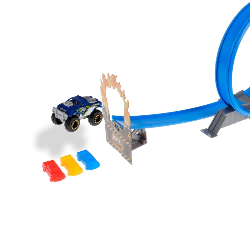 PISTA DE VEHICULOS METAL MACHINES CON ARO DE FUEGO Y 3 AUTOS - 3