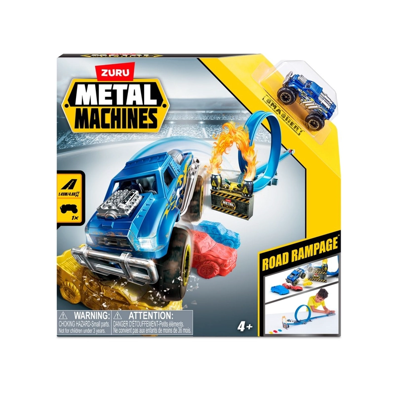 PISTA DE VEHICULOS METAL MACHINES CON ARO DE FUEGO Y 3 AUTOS - 4