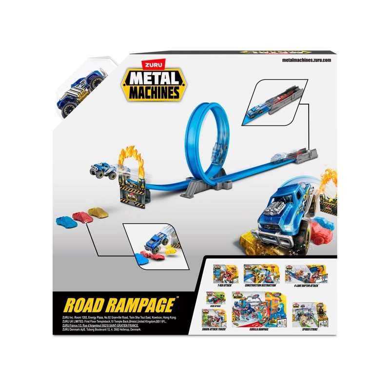 PISTA DE VEHICULOS METAL MACHINES CON ARO DE FUEGO Y 3 AUTOS - 6