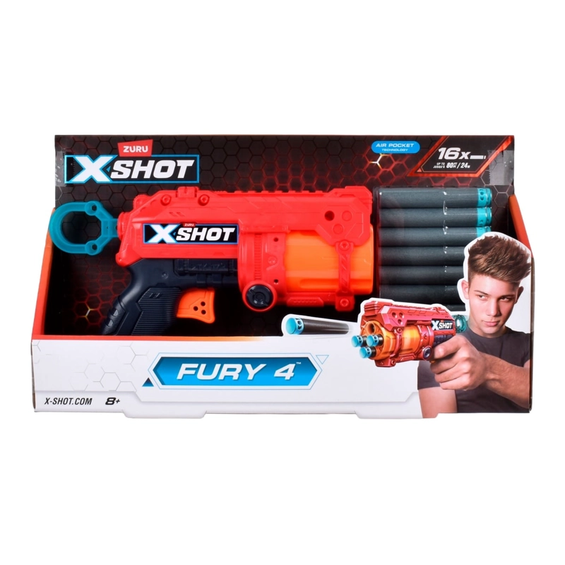 PISTOLA ANSALDO MULTICOLOR FURY 4 LANZA DARDOS X-SHOT - 2