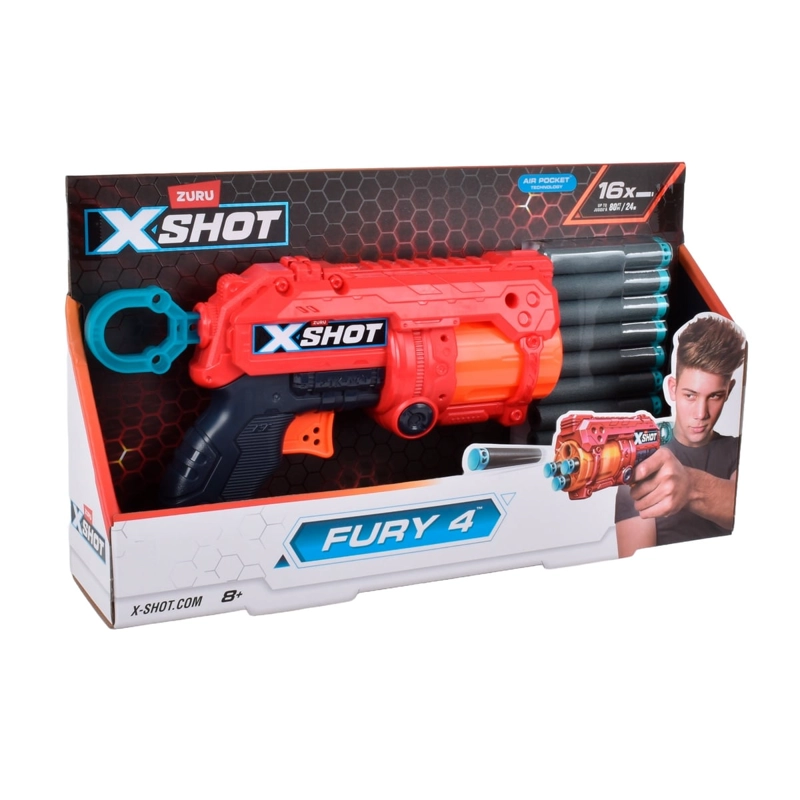 PISTOLA ANSALDO MULTICOLOR FURY 4 LANZA DARDOS X-SHOT - 3